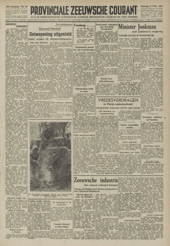 Provinciale Zeeuwse Courant 1947-02-11
