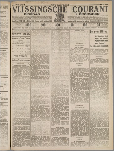 Vlissingse Courant 1931-12-01