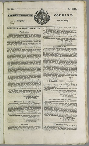 Zierikzeesche Courant 1839-06-11