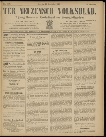Ter Neuzensch Volksblad / Zeeuwsch Nieuwsblad 1916-12-23