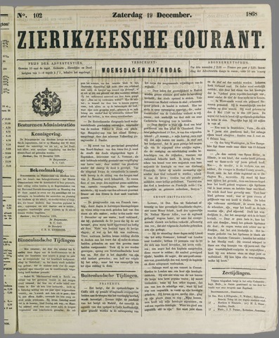 Zierikzeesche Courant 1868-12-19