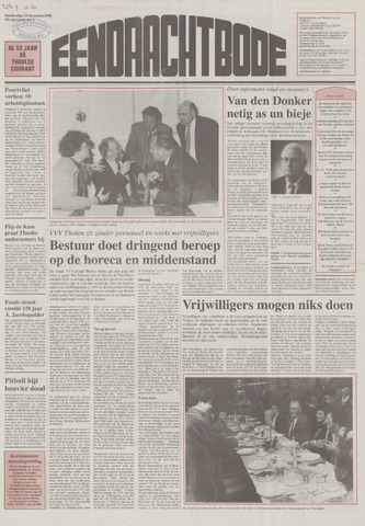 Eendrachtbode /Mededeelingenblad voor het eiland Tholen 1996-12-19