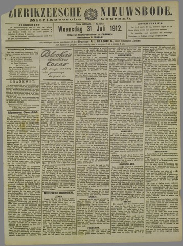 Zierikzeesche Nieuwsbode 1912-07-31