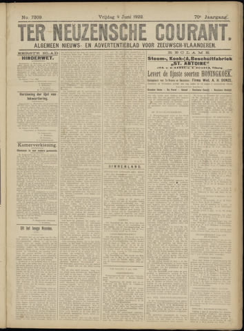 Ter Neuzensche Courant / Neuzensche Courant / (Algemeen) nieuws en advertentieblad voor Zeeuwsch-Vlaanderen 1922-06-09
