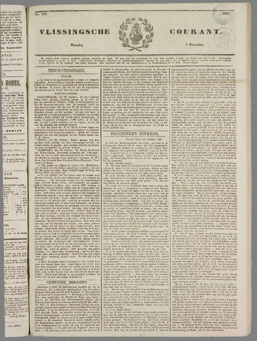 Vlissingse Courant 1847-11-01