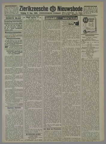 Zierikzeesche Nieuwsbode 1931-12-11