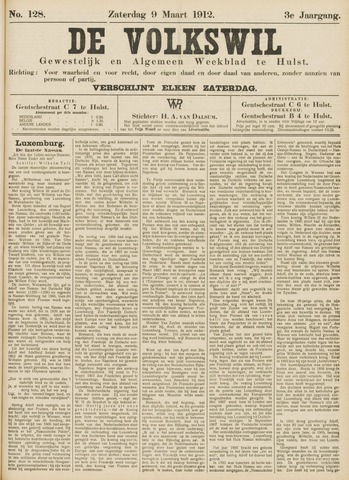 Volkswil/Natuurrecht. Gewestelijk en Algemeen Weekblad te Hulst 1912-03-09