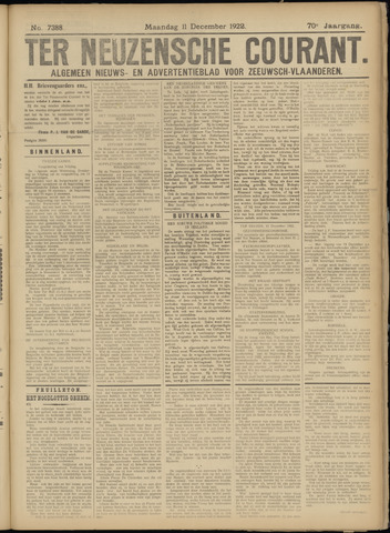 Ter Neuzensche Courant / Neuzensche Courant / (Algemeen) nieuws en advertentieblad voor Zeeuwsch-Vlaanderen 1922-12-11