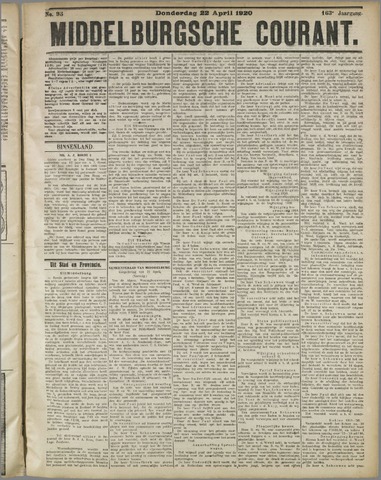 Middelburgsche Courant 1920-04-22