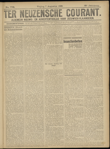 Ter Neuzensche Courant / Neuzensche Courant / (Algemeen) nieuws en advertentieblad voor Zeeuwsch-Vlaanderen 1925-08-07