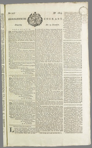 Zierikzeesche Courant 1815-12-19