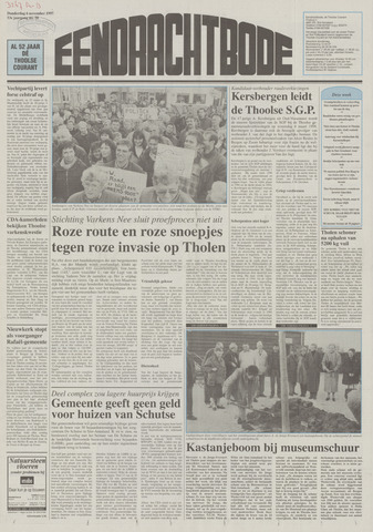 Eendrachtbode /Mededeelingenblad voor het eiland Tholen 1997-11-06