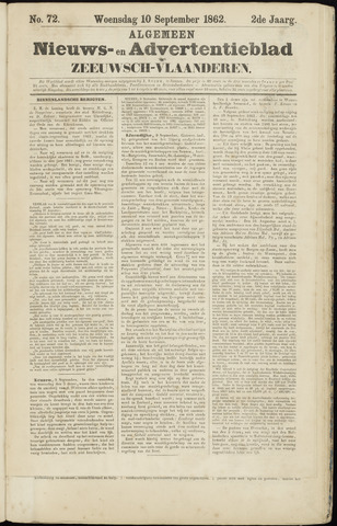 Ter Neuzensche Courant / Neuzensche Courant / (Algemeen) nieuws en advertentieblad voor Zeeuwsch-Vlaanderen 1862-09-10