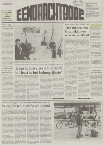 Eendrachtbode /Mededeelingenblad voor het eiland Tholen 1996-04-25