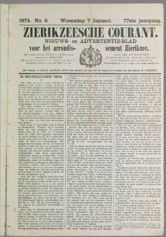 Zierikzeesche Courant 1874-01-07