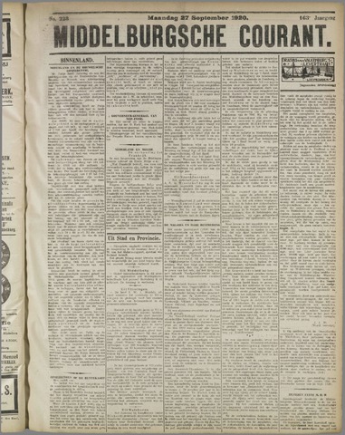 Middelburgsche Courant 1920-09-27