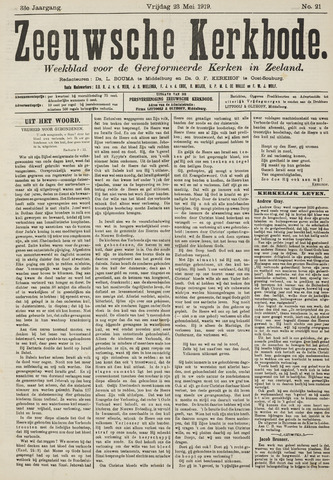 Zeeuwsche kerkbode, weekblad gewijd aan de belangen der gereformeerde kerken/ Zeeuwsch kerkblad 1919-05-23