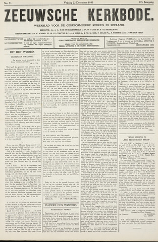 Zeeuwsche kerkbode, weekblad gewijd aan de belangen der gereformeerde kerken/ Zeeuwsch kerkblad 1933-12-22