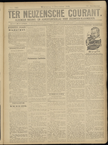 Ter Neuzensche Courant / Neuzensche Courant / (Algemeen) nieuws en advertentieblad voor Zeeuwsch-Vlaanderen 1925-12-02