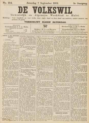 Volkswil/Natuurrecht. Gewestelijk en Algemeen Weekblad te Hulst 1912-09-07
