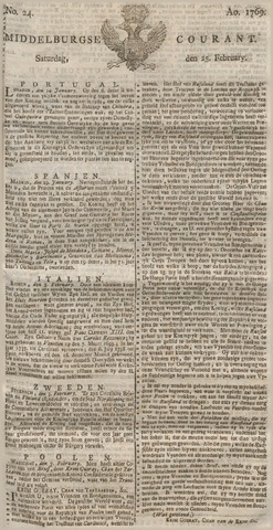 Middelburgsche Courant 1769-02-25