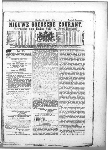 Nieuwe Goessche Courant 1874-04-28