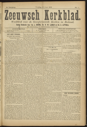 Zeeuwsche kerkbode, weekblad gewijd aan de belangen der gereformeerde kerken/ Zeeuwsch kerkblad 1906-06-29