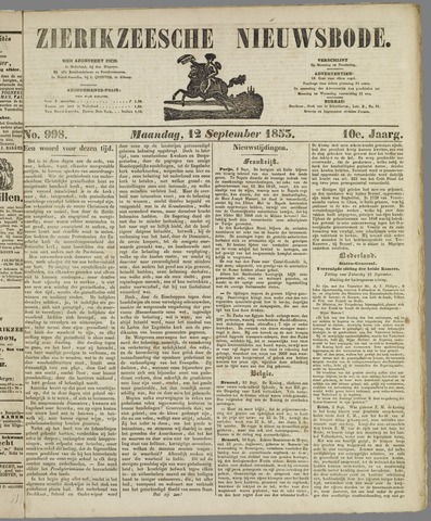 Zierikzeesche Nieuwsbode 1853-09-12