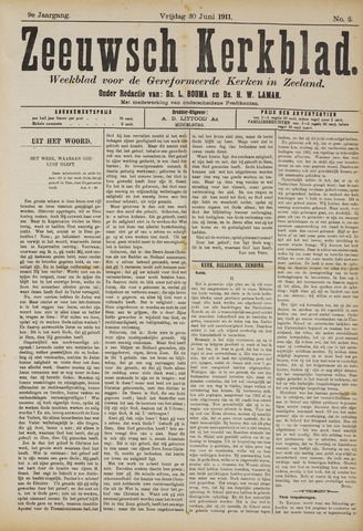 Zeeuwsche kerkbode, weekblad gewijd aan de belangen der gereformeerde kerken/ Zeeuwsch kerkblad 1911-06-30