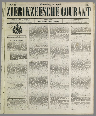 Zierikzeesche Courant 1864-04-27
