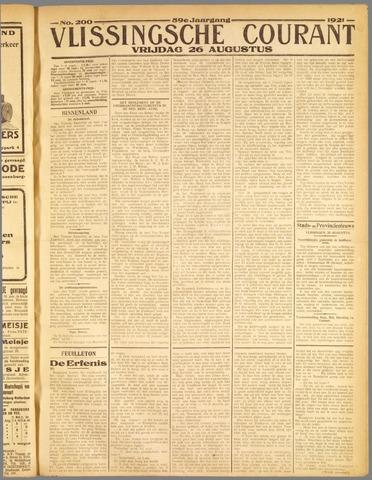 Vlissingse Courant 1921-08-26