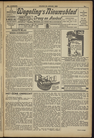 Zeeuwsch Nieuwsblad/Wegeling’s Nieuwsblad 1926-01-22
