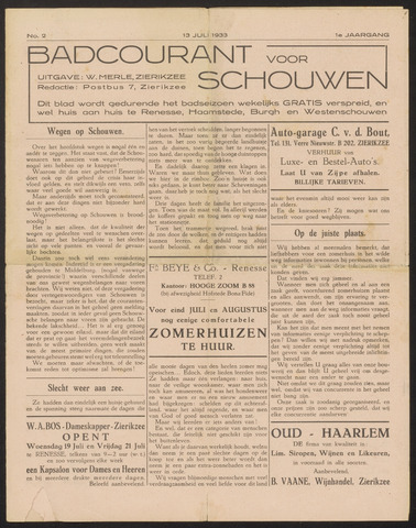 Schouwen's Badcourant 1933-07-13