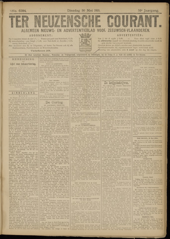 Ter Neuzensche Courant. Algemeen Nieuws- en Advertentieblad voor Zeeuwsch-Vlaanderen / Neuzensche Courant ... (idem) / (Algemeen) nieuws en advertentieblad voor Zeeuwsch-Vlaanderen 1916-05-30