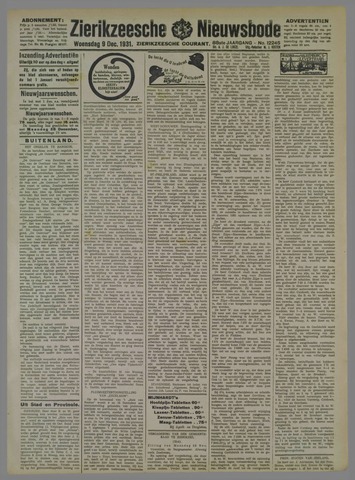 Zierikzeesche Nieuwsbode 1931-12-09