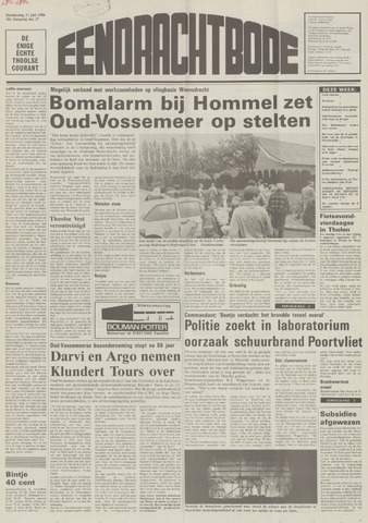 Eendrachtbode /Mededeelingenblad voor het eiland Tholen 1986-07-31