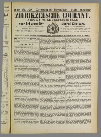 Zierikzeesche Courant 1888-12-22