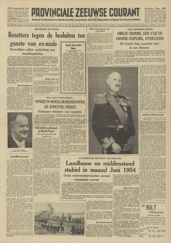 Provinciale Zeeuwse Courant 1954-08-07
