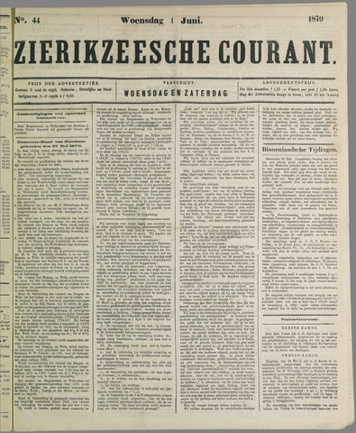 Zierikzeesche Courant 1870-06-01