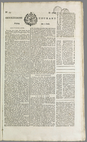 Zierikzeesche Courant 1826-07-07