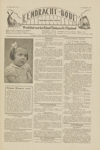 Eendrachtbode /Mededeelingenblad voor het eiland Tholen 1947-01-17
