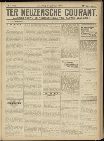 Ter Neuzensche Courant / Neuzensche Courant / (Algemeen) nieuws en advertentieblad voor Zeeuwsch-Vlaanderen 1925-01-26