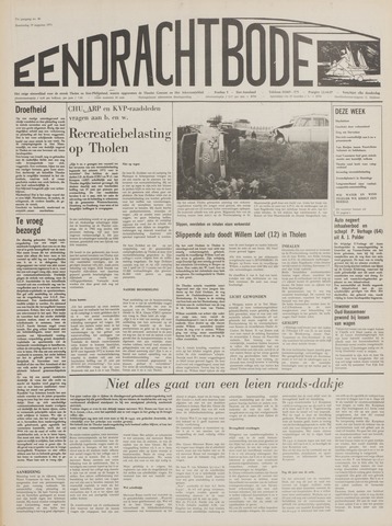 Eendrachtbode /Mededeelingenblad voor het eiland Tholen 1971-08-19