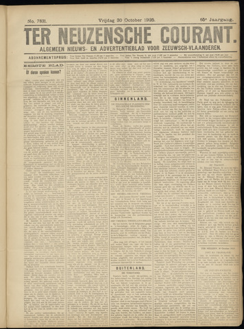 Ter Neuzensche Courant / Neuzensche Courant / (Algemeen) nieuws en advertentieblad voor Zeeuwsch-Vlaanderen 1925-10-30