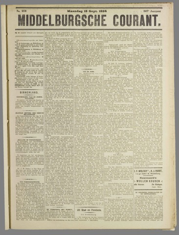 Middelburgsche Courant 1924-09-15