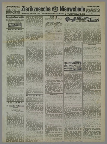 Zierikzeesche Nieuwsbode 1931-02-18