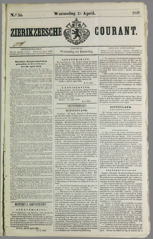 Zierikzeesche Courant 1858-04-28