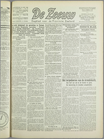 De Zeeuw. Christelijk-historisch nieuwsblad voor Zeeland 1940-01-18