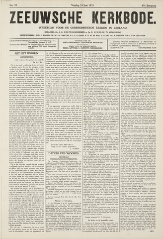 Zeeuwsche kerkbode, weekblad gewijd aan de belangen der gereformeerde kerken/ Zeeuwsch kerkblad 1933-06-23