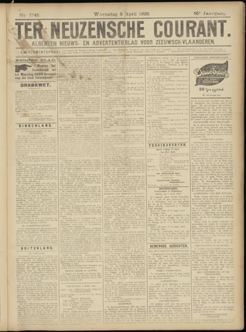 Ter Neuzensche Courant / Neuzensche Courant / (Algemeen) nieuws en advertentieblad voor Zeeuwsch-Vlaanderen 1925-04-08